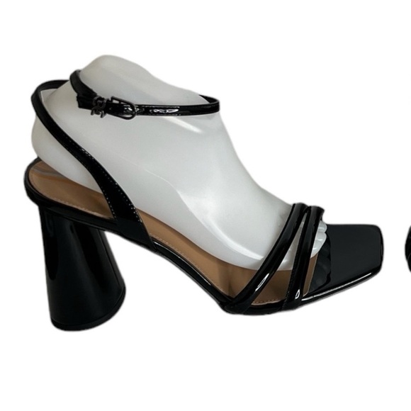Sam Edelman Kia Black Patent Leather  Strappy Pump Heels - Picture 11 of 11